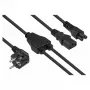 Kabelmeister Cabo de distribuição de energia Schuko, ficha angular de 90° para C13 + C5, preto, 2m