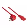 Kabelmeister Cabo de alimentação Schuko para C13, angular 90°, vermelho, 3m