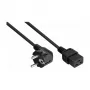 KABELMEISTER Cabo de alimentação Schuko para IEC C19 0,5 m preto 90° angular
