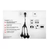 Kabelmeister SK0103-S002 régua de tomadas Schuko tripla, ficha angular 90°, cabo de 0,2 m, preto