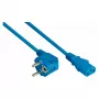 KABELMEISTER SK0130-B050 Cabo de alimentação Schuko angular para C13, azul, 5m