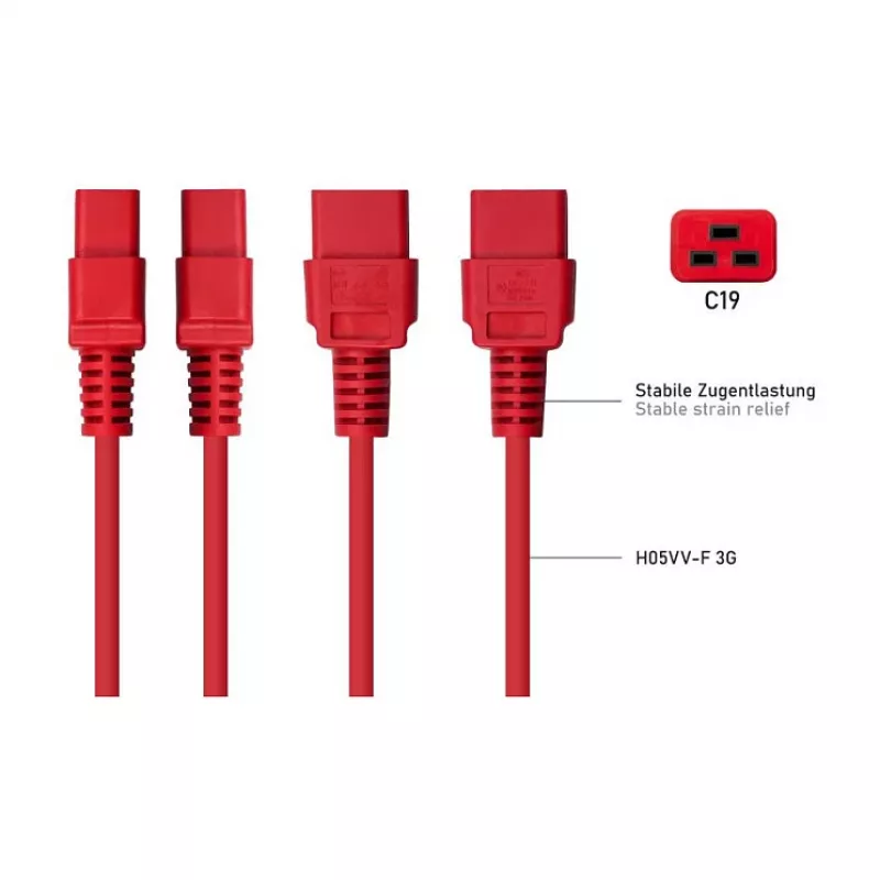 KABELMEISTER SK0190-R018 Cabo de alimentação Schuko para IEC C13 1,8m preto