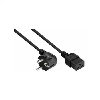 Kabelmeister SK0190-S050 cabo de alimentação Schuko, CEE 7/7 angular 90° para C19, 5 m, preto