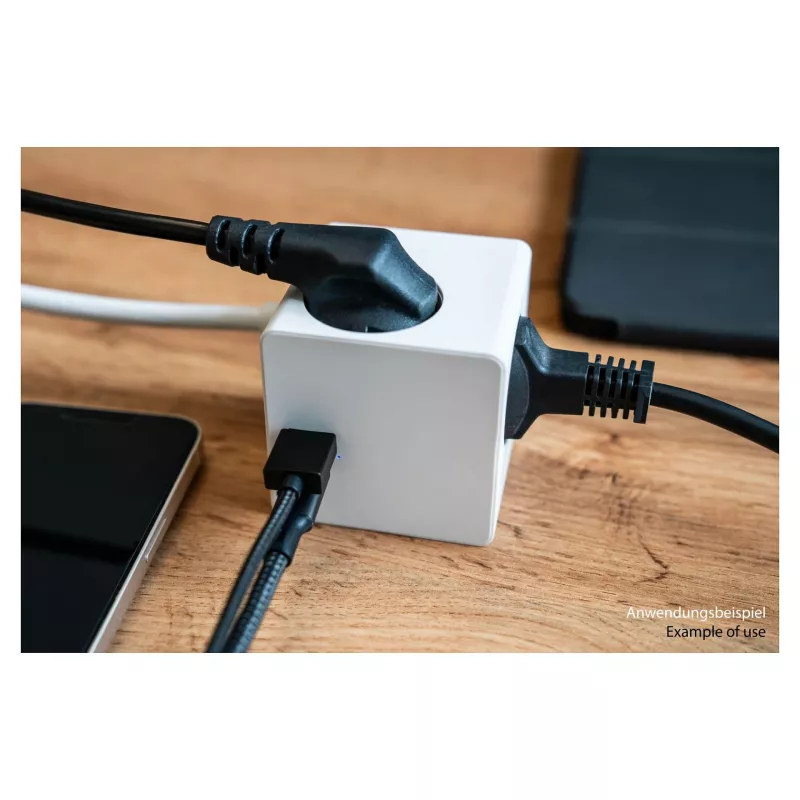 kabelmeister cubo de tomadas 3 tomadas com USB-C e USB-A, branco, 2 m