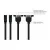 Kabelmeister cabo de extensão USB 2.0, Type-A macho para Type-A fêmea de montagem em painel, 1 m, preto