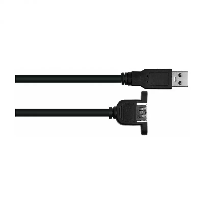 Kabelmeister cabo de extensão USB 2.0, Type-A macho para Type-A fêmea de montagem em painel, 1 m, preto