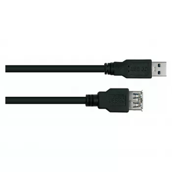 Cabo de extensão USB 3.0 Kabelmeister Type-A macho para Type-A fêmea UL preto 0,5 m