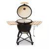 Grelhador de cerâmica Kamado Bono Grande 23″ carvão com carrinho, Preto