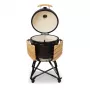 Grelhador de cerâmica Kamado Bono Grande 23″ carvão com carrinho, Preto