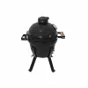 Grelhador cerâmico Kamado Bono Picnic 13 polegadas Kamado a carvão com carrinho, carvão, preto