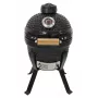 Grelhador cerâmico Kamado Bono Picnic 13 polegadas Kamado a carvão com carrinho, carvão, preto