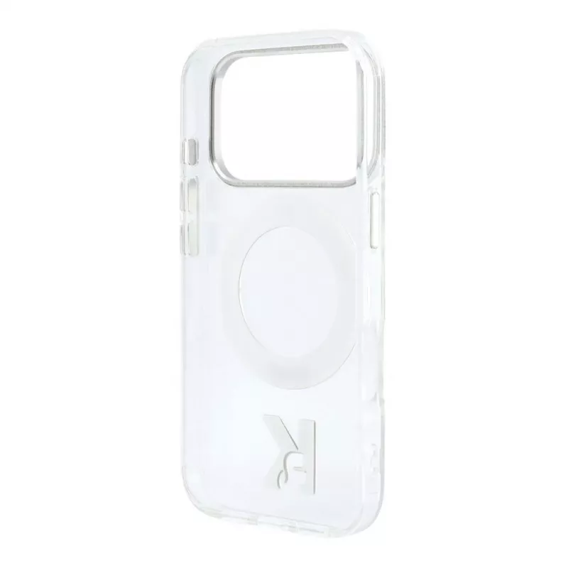 Capa MagSafe Karl Lagerfeld IML Ring Stand 360 Kameo Metal para iPhone 18 Pro / 17 Pro - Transparente