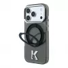 Capa MagSafe Karl Lagerfeld IML Ring Stand 360 Kameo Metal para iPhone 18 Pro Max / 17 Pro Max - preta