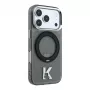Capa MagSafe Karl Lagerfeld IML Ring Stand 360 Kameo Metal para iPhone 18 Pro Max / 17 Pro Max - preta