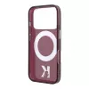 Capa MagSafe Karl Lagerfeld IML Ring Stand 360 Kameo Metal para iPhone 18 Pro Max / 17 Pro Max Borgonha