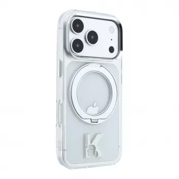 Capa Transparente MagSafe Karl Lagerfeld IML Ring Stand 360 Kameo Metal para iPhone 18 Pro Max / 17 Pro Max