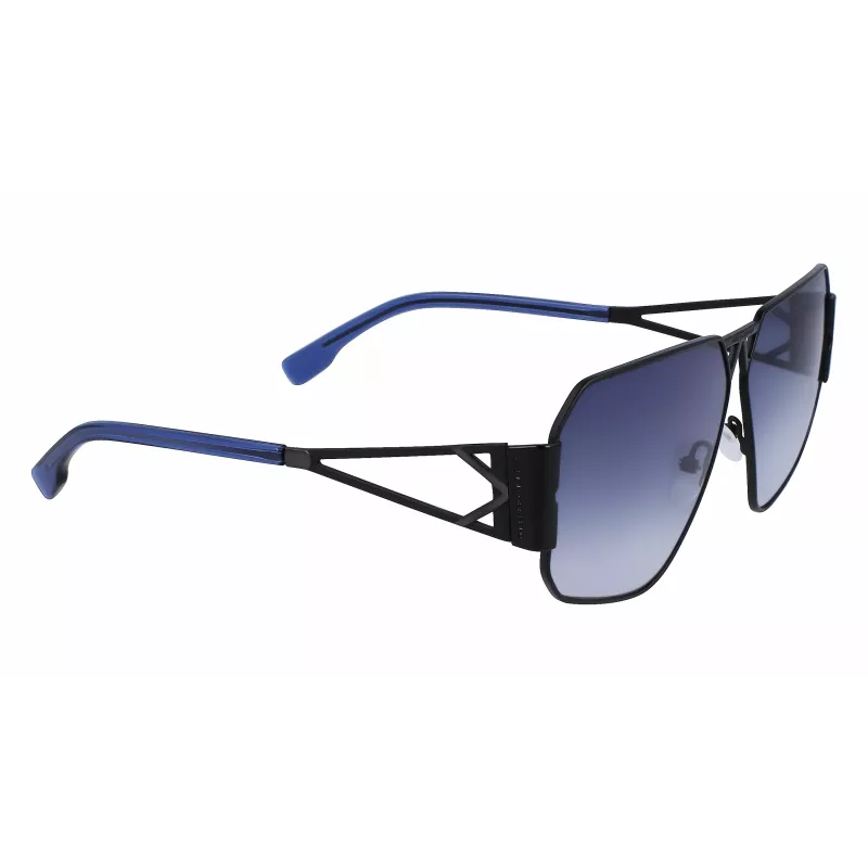 Óculos de sol unissexo quadrados KARL LAGERFELD KL339S-1 - Armação preta lente cinzenta 61 mm