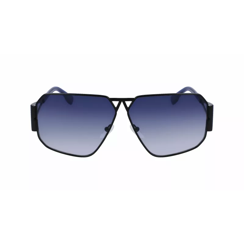 Óculos de sol unissexo quadrados KARL LAGERFELD KL339S-1 - Armação preta lente cinzenta 61 mm