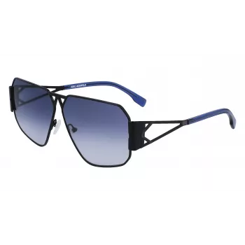 Óculos de sol unissexo quadrados KARL LAGERFELD KL339S-1 - Armação preta lente cinzenta 61 mm