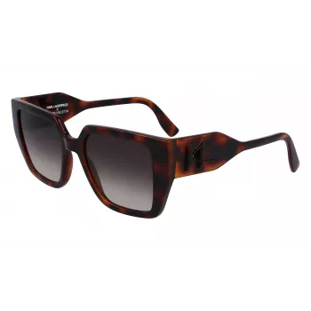 Óculos de sol KARL LAGERFELD KL6098S-240 para mulher Havana Brown degradê 52mm