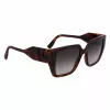 KARL LAGERFELD KL6098SN-240 Óculos de sol quadrados em acetato para mulher - Armação castanha Havana, lentes castanhas degradê - 52/19/140 mm