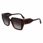 KARL LAGERFELD KL6098SN-240 Óculos de sol quadrados em acetato para mulher - Armação castanha Havana, lentes castanhas degradê - 52/19/140 mm