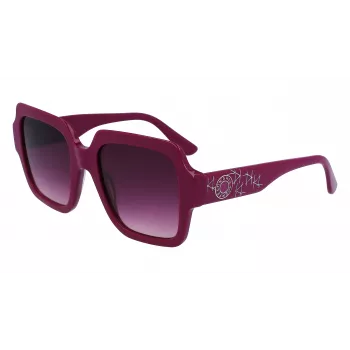 Óculos de sol quadrados de mulher KARL LAGERFELD KL6104SR-501 preto/cinzento 53mm
