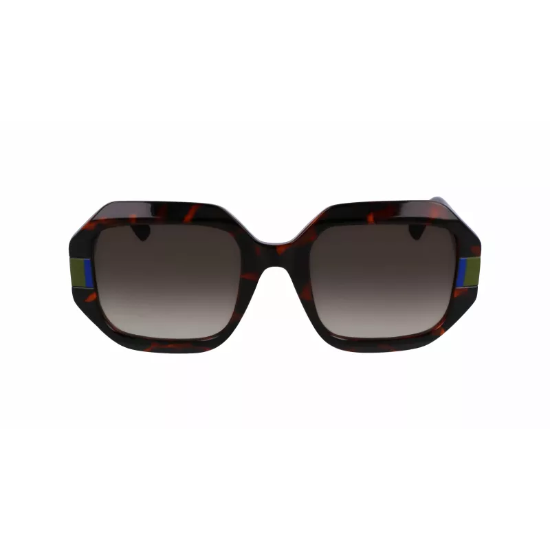 KARL LAGERFELD KL6124S-240 Óculos de sol quadrados de mulher em acetato castanho Havana 53mm