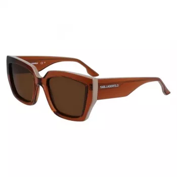 Óculos de sol de mulher KARL LAGERFELD KL6143S-246 Havana castanho tartaruga armação de acetato lentes castanhas degradê 53 mm