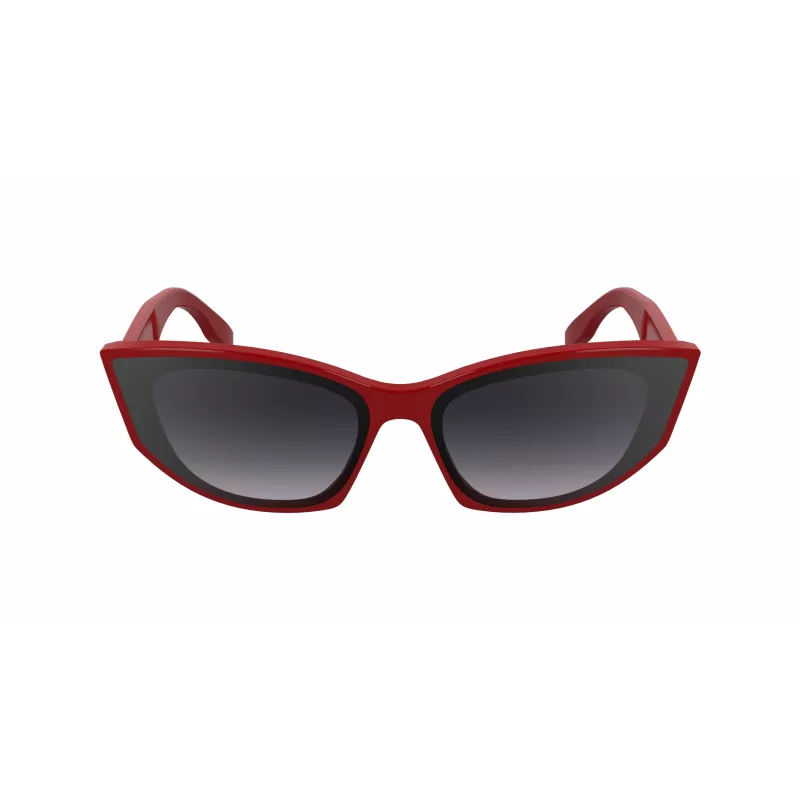Óculos de sol de mulher KARL LAGERFELD KL6162S-600 - Armação de acetato vermelha/bordô, lentes degradê castanhas, 64/14/140 mm