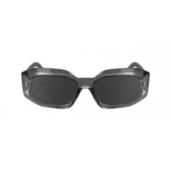 KARL LAGERFELD KL6167S-020 óculos de sol mulher quadrados - armação de acetato preta, lentes cinzentas smoke, 53 mm