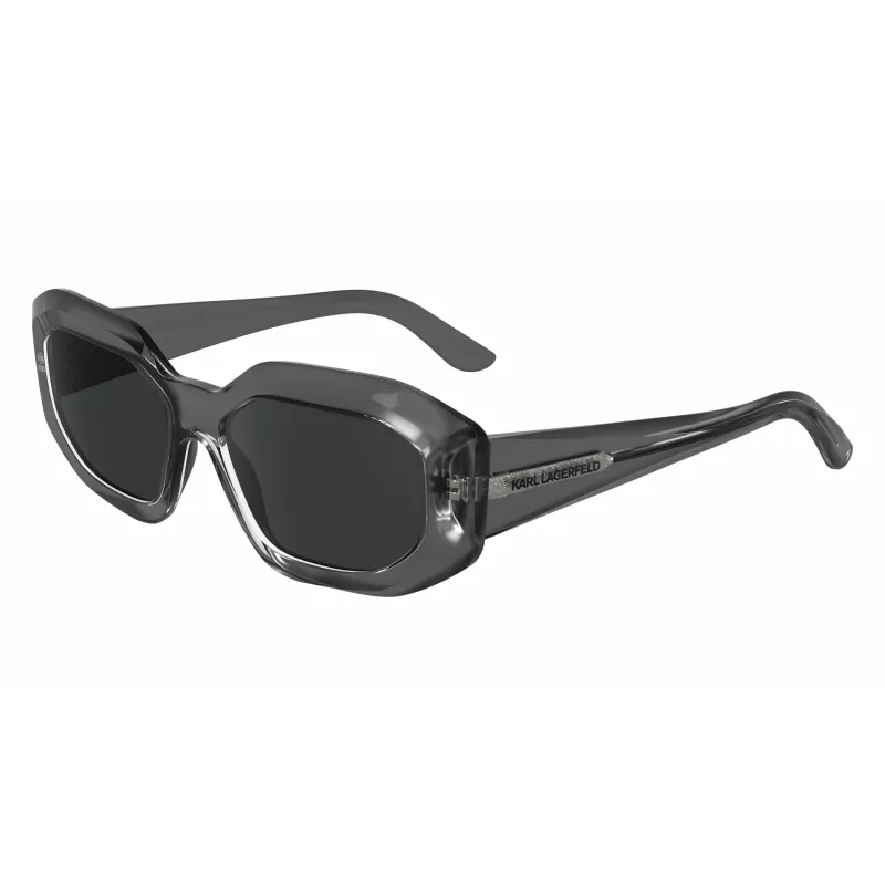 KARL LAGERFELD KL6167S-020 óculos de sol mulher quadrados - armação de acetato preta, lentes cinzentas smoke, 53 mm