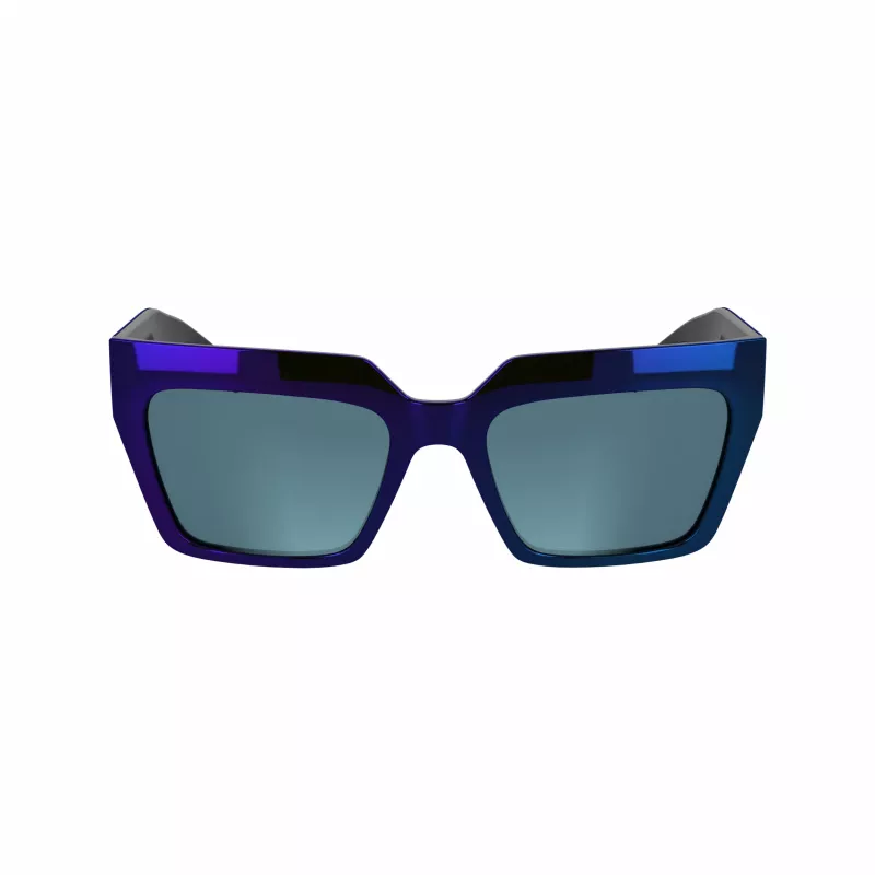 Óculos de sol KARL LAGERFELD KL6181SN-400 para mulher em forma de olho de gato azul degradê