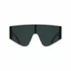 Óculos de sol KARL LAGERFELD KL6209S-105 unissexo quadrados, armação preta brilhante, lentes cinzentas, 65/19/140 mm