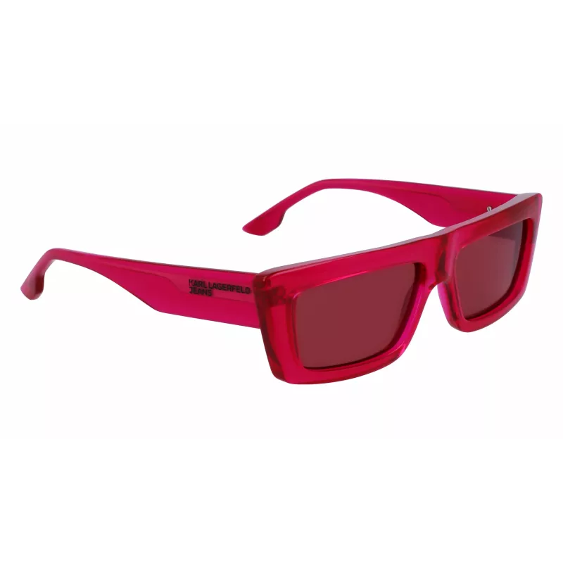 Óculos de sol quadrados unissexo KARL LAGERFELD KLJ6147S - armação preta em acetato, lentes cinzentas de policarbonato, 56 mm