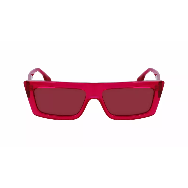 Óculos de sol quadrados unissexo KARL LAGERFELD KLJ6147S - armação preta em acetato, lentes cinzentas de policarbonato, 56 mm