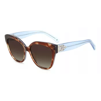 Óculos de sol de mulher KATE SPADE SAVANNAGSIPRF - armação de acetato Havanna, lentes castanhas degradê, 57/17/140 mm