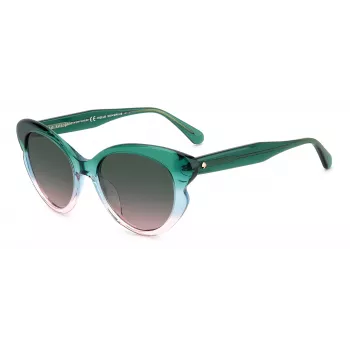 KATE SPADE Óculos de sol de gatinho para mulher Elina - armação preta, lentes cinzentas degradê 53mm