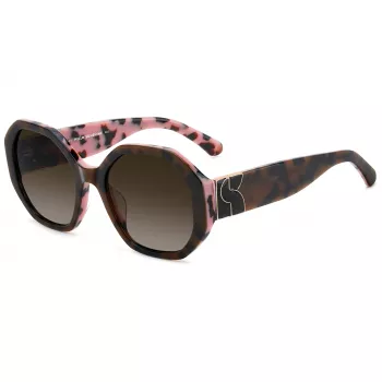 KATE SPADE Flynnieg/S Óculos de sol quadrados de mulher - Armação de acetato preta, lentes de policarbonato cinzentas, proteção UV400 (54/20/140 mm)
