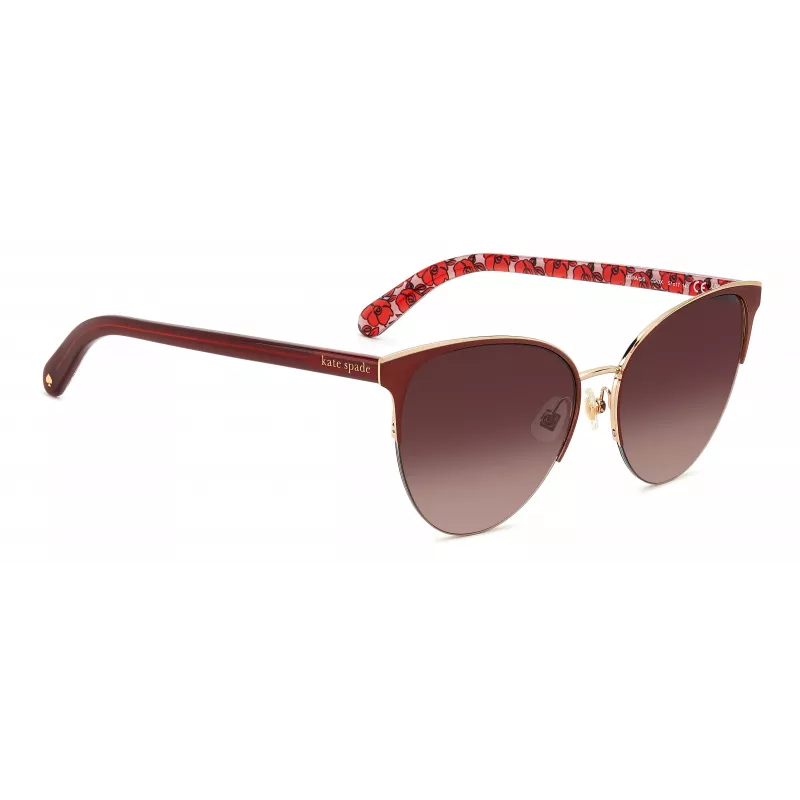 KATE SPADE Óculos de sol de mulher Izara em forma de olho de gato - armação em acetato preta com lentes cinzentas degradê - 57/17/140 mm
