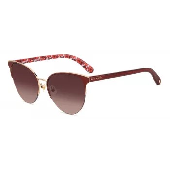 KATE SPADE Óculos de sol de mulher Izara em forma de olho de gato - armação em acetato preta com lentes cinzentas degradê - 57/17/140 mm