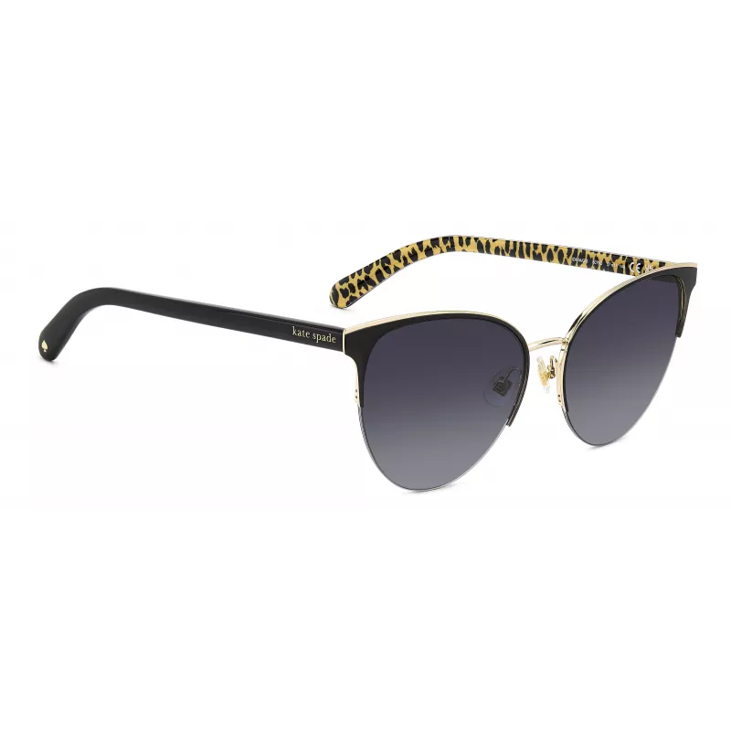 Óculos de sol de mulher KATE SPADE Izara cat eye IZARAGS807F79 - Armação de acetato preta, lentes de policarbonato cinzentas, 57 mm