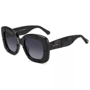 Óculos de sol de mulher KATE SPADE Josey - armação de acetato preta, lentes cinzentas degradê, 50 mm