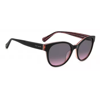 Óculos de sol de mulher KATE SPADE Nathalie GS807 - armação de acetato preta, lentes cinzentas degradê, 55/17/140 mm