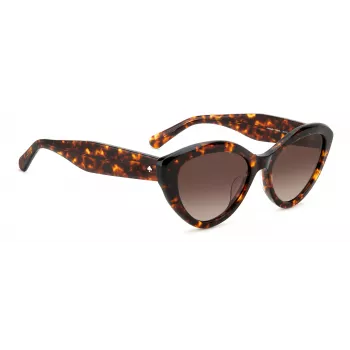 Óculos de sol de mulher KATE SPADE JUNIGS086F5HA - armação de acetato preta, lentes de policarbonato cinzentas, 55/17/140 mm