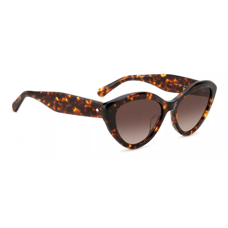 Óculos de sol de mulher KATE SPADE JUNIGS086F5HA - armação de acetato preta, lentes de policarbonato cinzentas, 55/17/140 mm