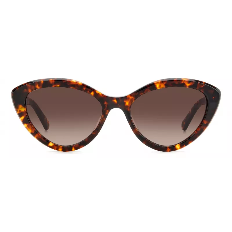 Óculos de sol de mulher KATE SPADE JUNIGS086F5HA - armação de acetato preta, lentes de policarbonato cinzentas, 55/17/140 mm