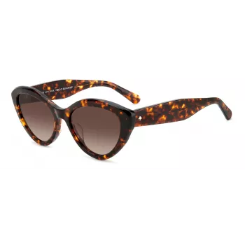 Óculos de sol de mulher KATE SPADE JUNIGS086F5HA - armação de acetato preta, lentes de policarbonato cinzentas, 55/17/140 mm