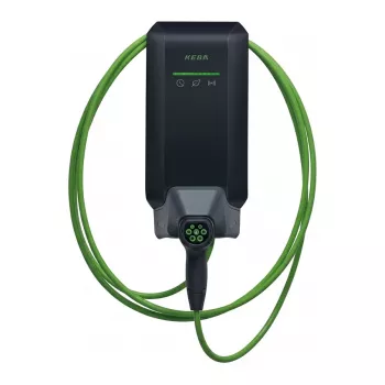 KEBA KeContact P40 Preto 11kW estação de carregamento para VE de 3 fases com cabo Tipo 2 de 6m e BLE