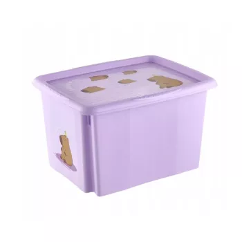 Caixa com tampa keeeper 30L Karolina „Capybara“ 45x35x27cm roxo suave
